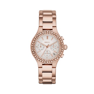 【DKNY】美式經典晶鑽時尚鋼帶腕錶-玫瑰金/NY2261/台灣總代理公司貨享一年保固