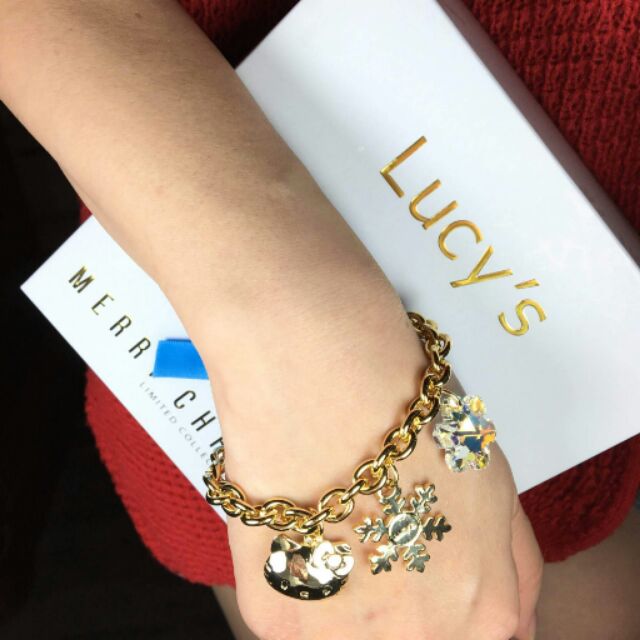 Lucy's × Hello Kitty x 施華洛世奇雪花水晶T扣手鍊
