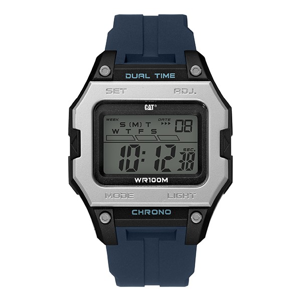 【CAT Watch】數位顯示方形電子矽膠時尚腕錶-神秘藍/OF.147.26.242/台灣總代理公司貨享半年保固