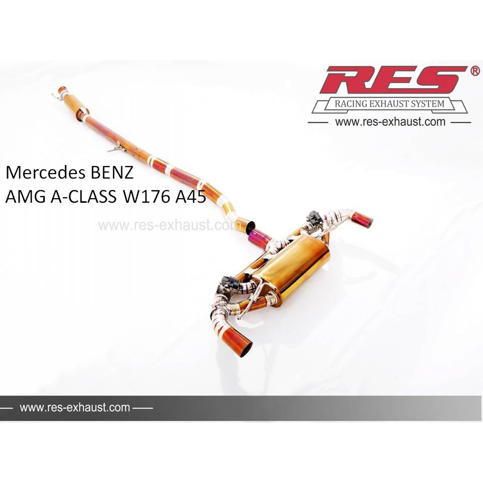 【RES排氣管】BENZ AMG A-CLASS W176 A45 不鏽鋼/鈦 當派 中尾段 電子閥門 車宮代理