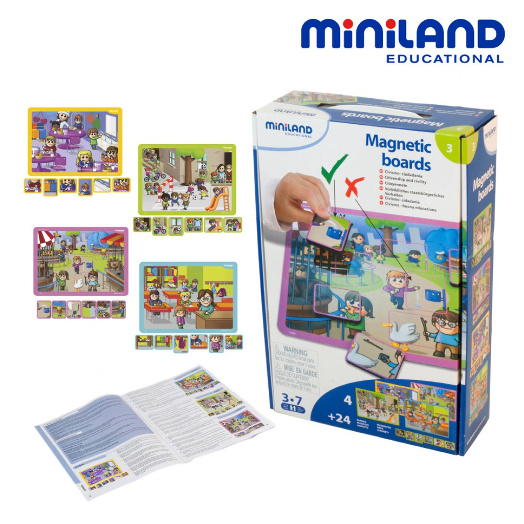 【西班牙Miniland】情境學習磁鐵板-守秩序組
