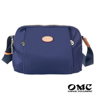 【OMC】日雜風休閒三主袋側背斜背包-藍色