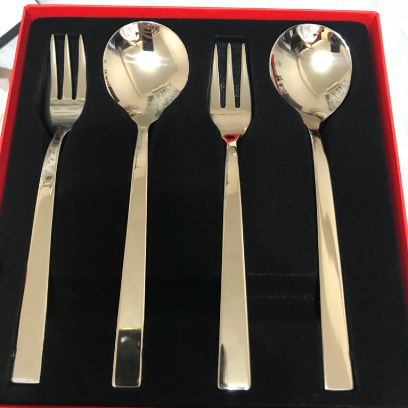 德國雙人牌四件式餐具組~野餐 環保 不鏽鋼 一對 湯匙 叉子 情侶 夫妻