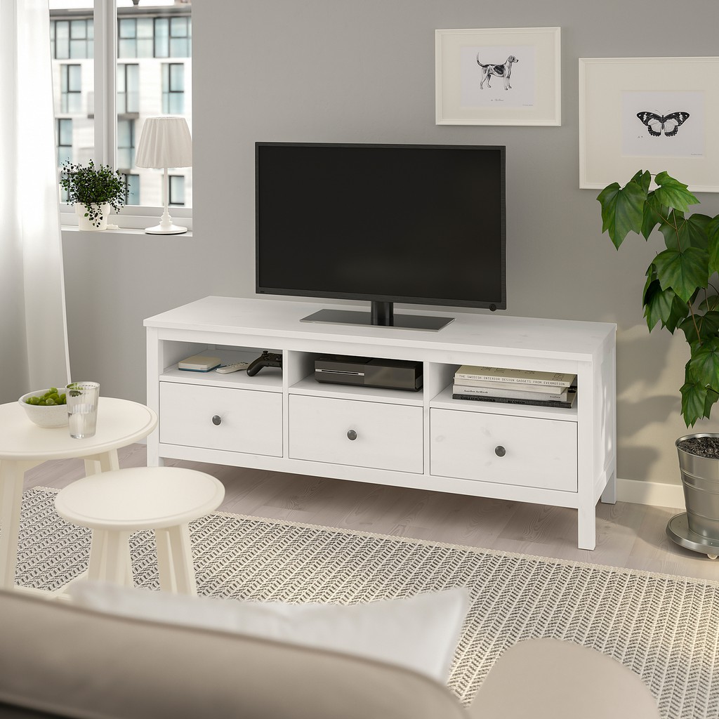 北歐工業LOFT風格經典IKEA宜家HEMNES原木電視櫃五斗櫃抽屜櫃收納櫃實木邊櫃/染白色/二手八成新/特$5800