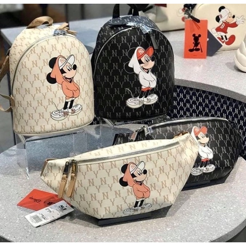 韓國業餘代購MLB x Disney 限定版 腰包 米奇 米老鼠 Micky 肩包 背包 NY Yankees 迪士尼