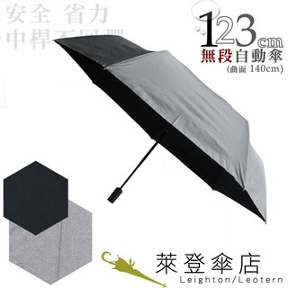 【萊登傘】雨傘 印花銀膠 不回彈 123cm超大無段自動傘 抗UV 防風抗斷 銀在外