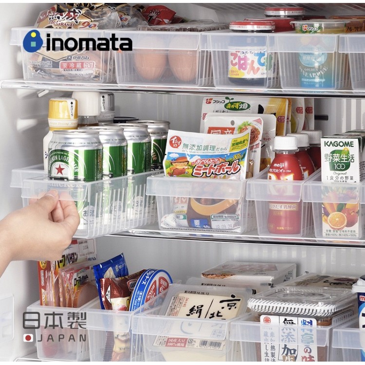 『現貨』納美人👌inomata日本製造把手冰箱收納盒廚房塑膠收納籃家庭零食調味料儲物盒置物籃儲物籃置物盒帶手把通風透氣