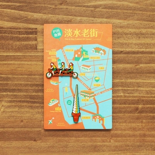 【MIIN GIFT】《PIN地圖-淡水》徽章與明信片組 TAAZE讀冊生活網路書店