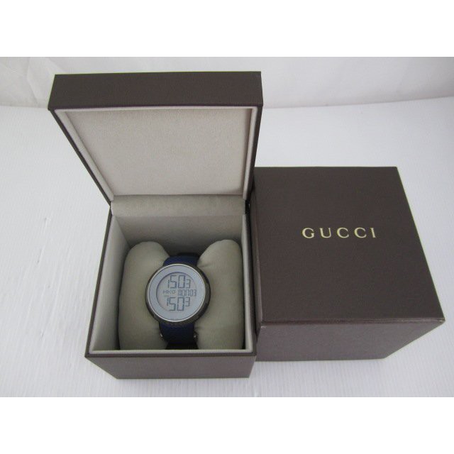 GUCCI YA114105 I-GUCCI 科技時尚LCD數位電子錶(藍/44mm)*只要14500元*(KF015)