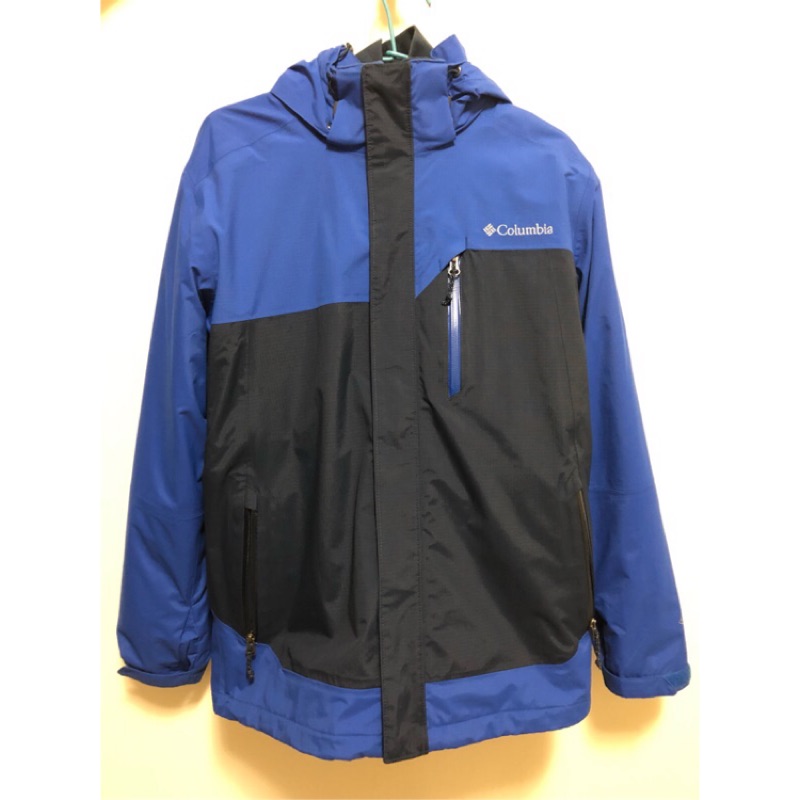Columbia 哥倫比亞UWE09250NY 男-Omni-Tech防水 三合一 保暖 兩件式 外套-藍 黑夾克 二手