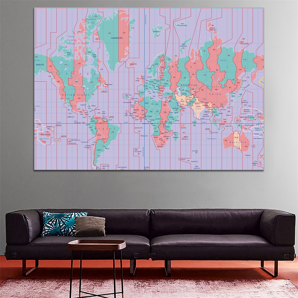 Possbay世界地圖--創意個性地圖大海報背景布牆飾--150*100cm/225*150cm/90*60cm/84*