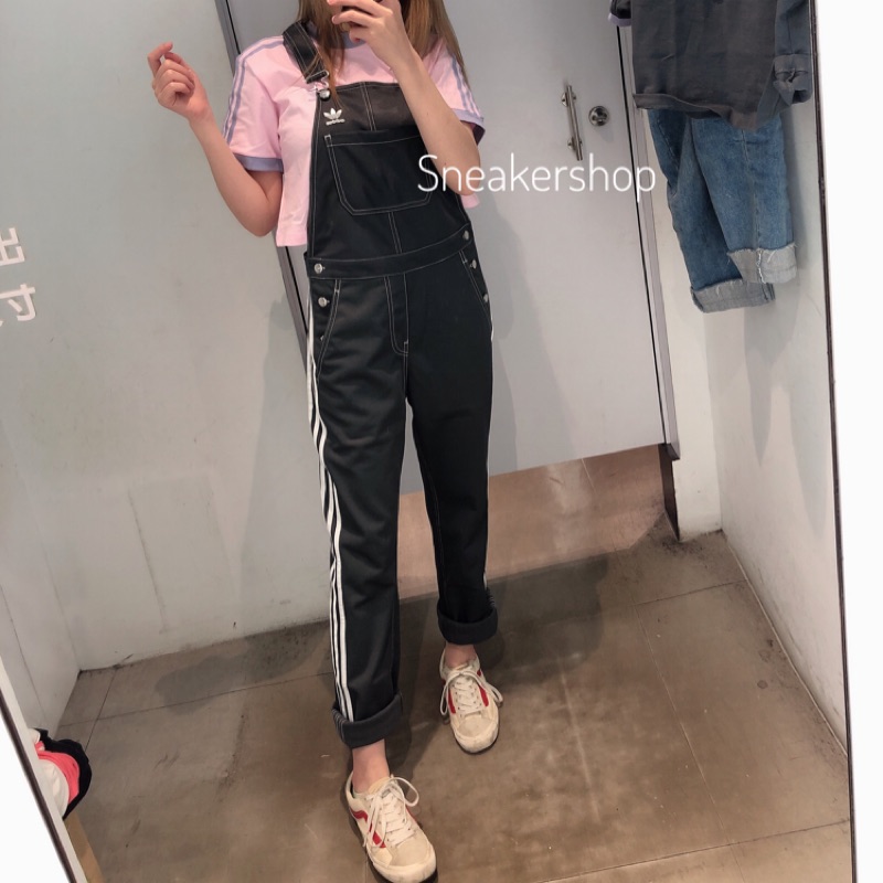 Adidas 愛迪達三葉草超級可愛三線吊帶褲 蝦皮購物