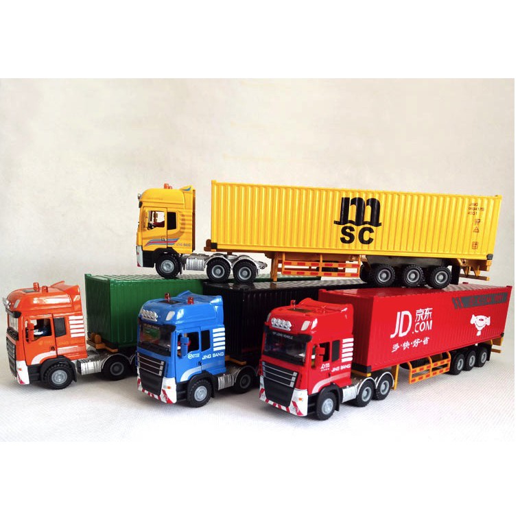 「車苑模型」精邦兒童合金車模型卡車大貨車運輸車工程車貨櫃車玩具