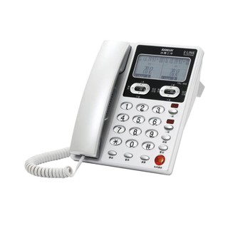 台灣三洋 雙外線/雙螢幕來電顯示有線電話 電話 TEL-868 白色液晶螢幕 紅色夜光字鍵 99組來電查詢【便利網】