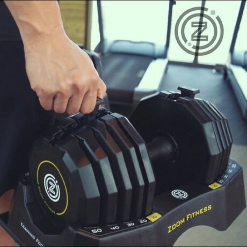 Zoom Fitness 調整式啞鈴(50LB /1支)】五段重量秒速調整/多國專利（組合啞鈴）