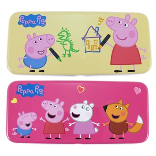 卡漫城 - 佩佩豬 雙層 鉛筆盒 剩黃款 ㊣版 鐵盒 鐵筆盒 馬口鐵 Peppa Pig 粉紅豬小妹 文具 收納