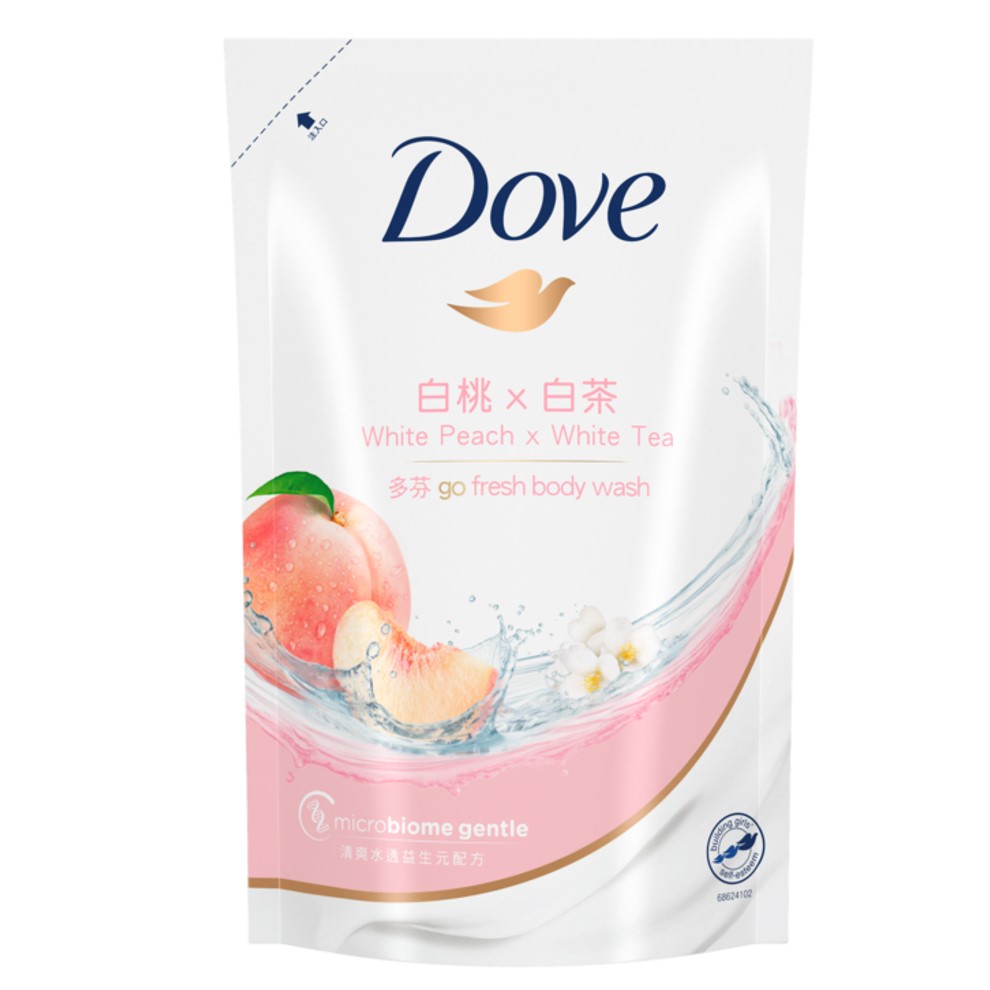 Dove多芬 go fresh清潤沐浴乳桃悅水透補充包 650g