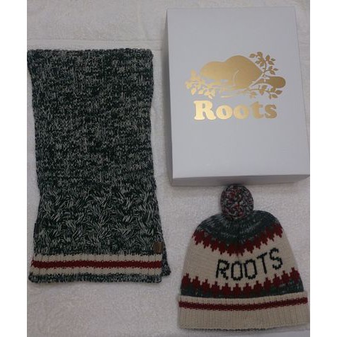 Roots溫暖氛圍的「針織毛帽+圍巾」(9成新)