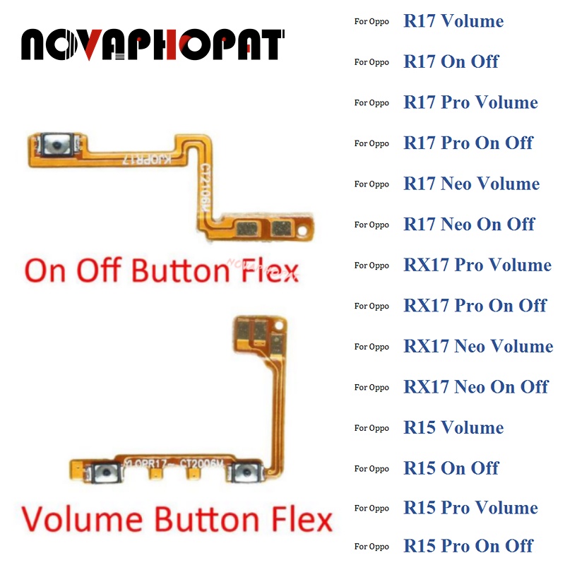 Novaphopat 電源開關靜音開關控制鍵音量按鈕排線適用於 OPPO R15 R17 RX17 Pro Neo