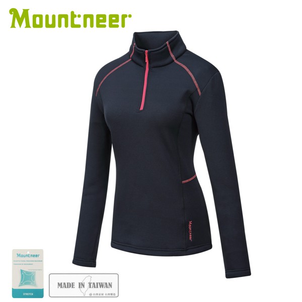 【Mountneer 山林 女針織保暖上衣《黑》】32P26/保暖中層/長袖上衣/悠遊山水