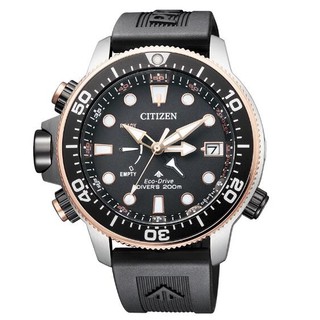CITIZEN 星辰錶 BN2037-11E PROMASTER 限量光動能冒險極致潛水腕錶 /黑x玫瑰金 46mm