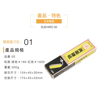［進化吧工具屋］日本製 SUEHIRO 末廣 兩面鎌砥石 #180 #1000 NO-50