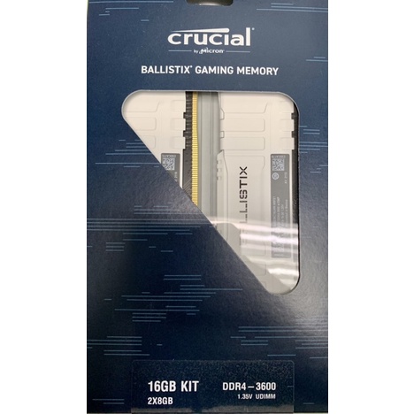 美光 Crucial Ballistix D4 3600/16G(8G*2)(白)(雙通)(低延遲CL 16-18-18