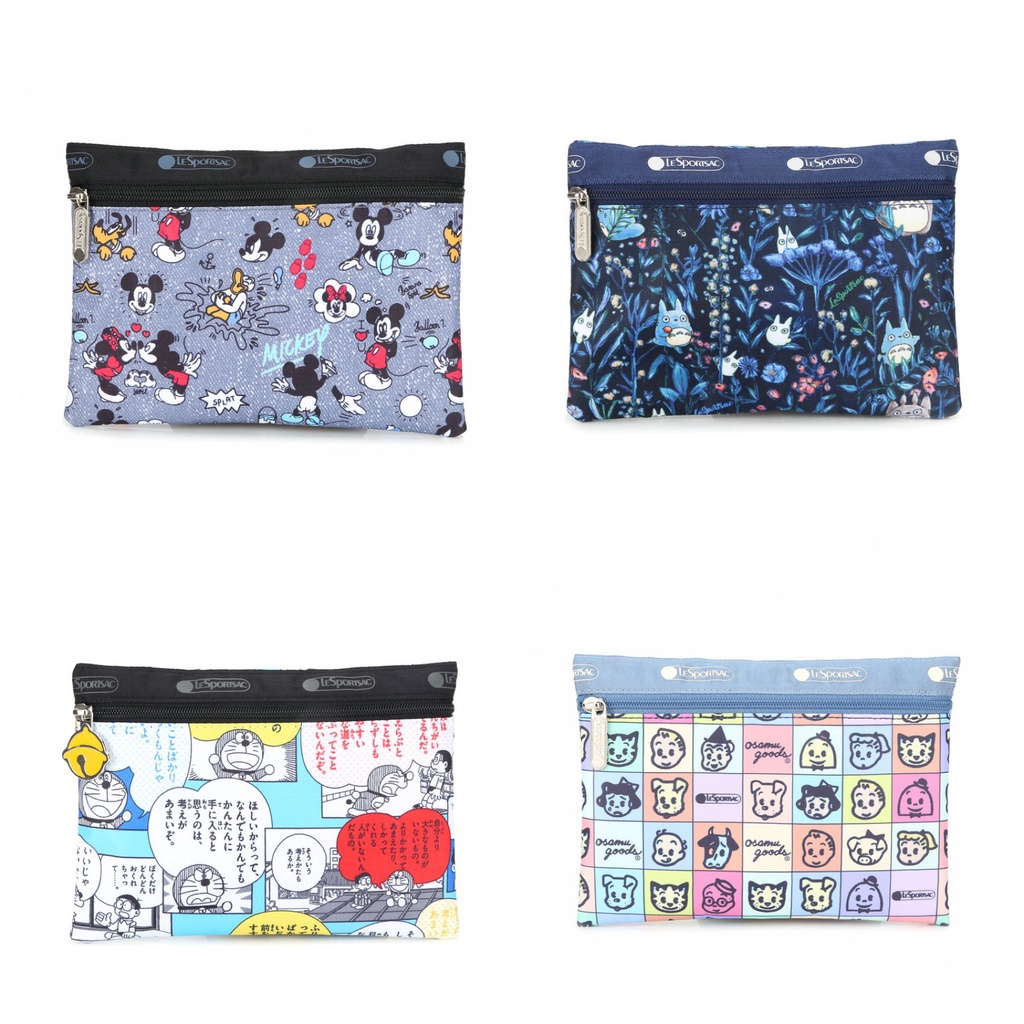 ♥ 小花日韓雜貨 -- lesportsac 收納小包-米奇、龍貓、哆拉a夢、OSAMU GOODS