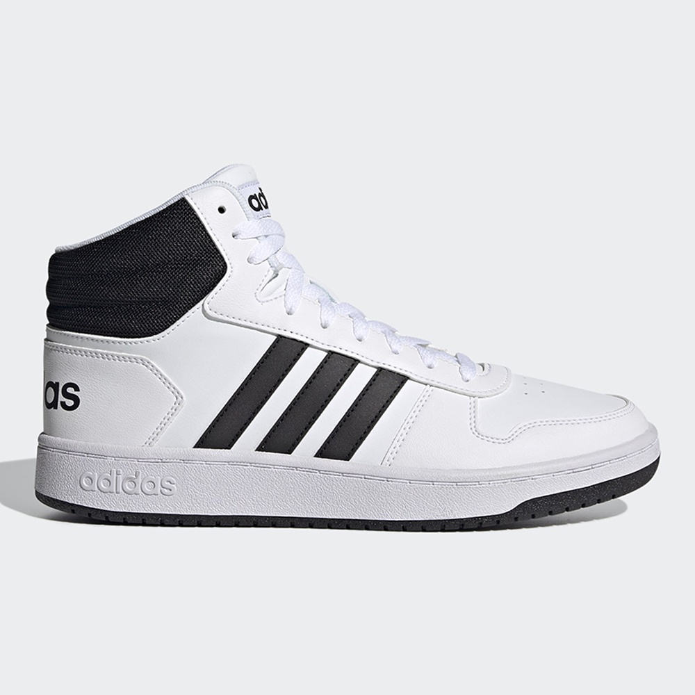 ADIDAS HOOPS 2.0 MID 男鞋 休閒 高筒 皮革 經典 復古 白 黑【運動世界】FY8617