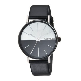 Calvin Klein CK K7Y21CCX 鼓動Boost系列鏤空玻璃銀白黑面銀針皮帶錶