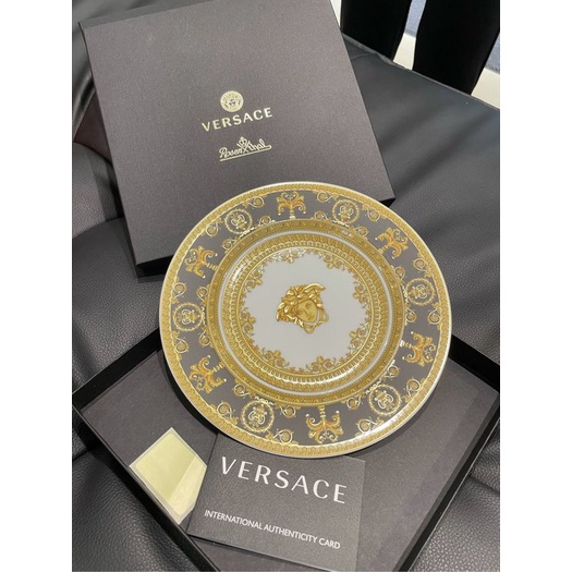 VERSACE 凡賽斯 LOGO 女王頭 磨砂 陶瓷牆壁裝飾盤