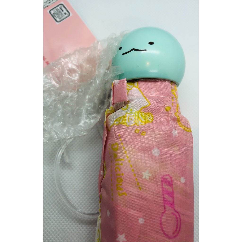 (日系家熊犬屋)日本帶回~~日本限定角落生物折疊雨傘(蜥蜴造型把手)-粉紅色