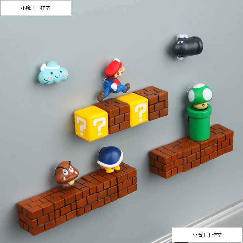 63pcs 3D Super Mario Resin Fridge Magnets Toys for Kids Hom