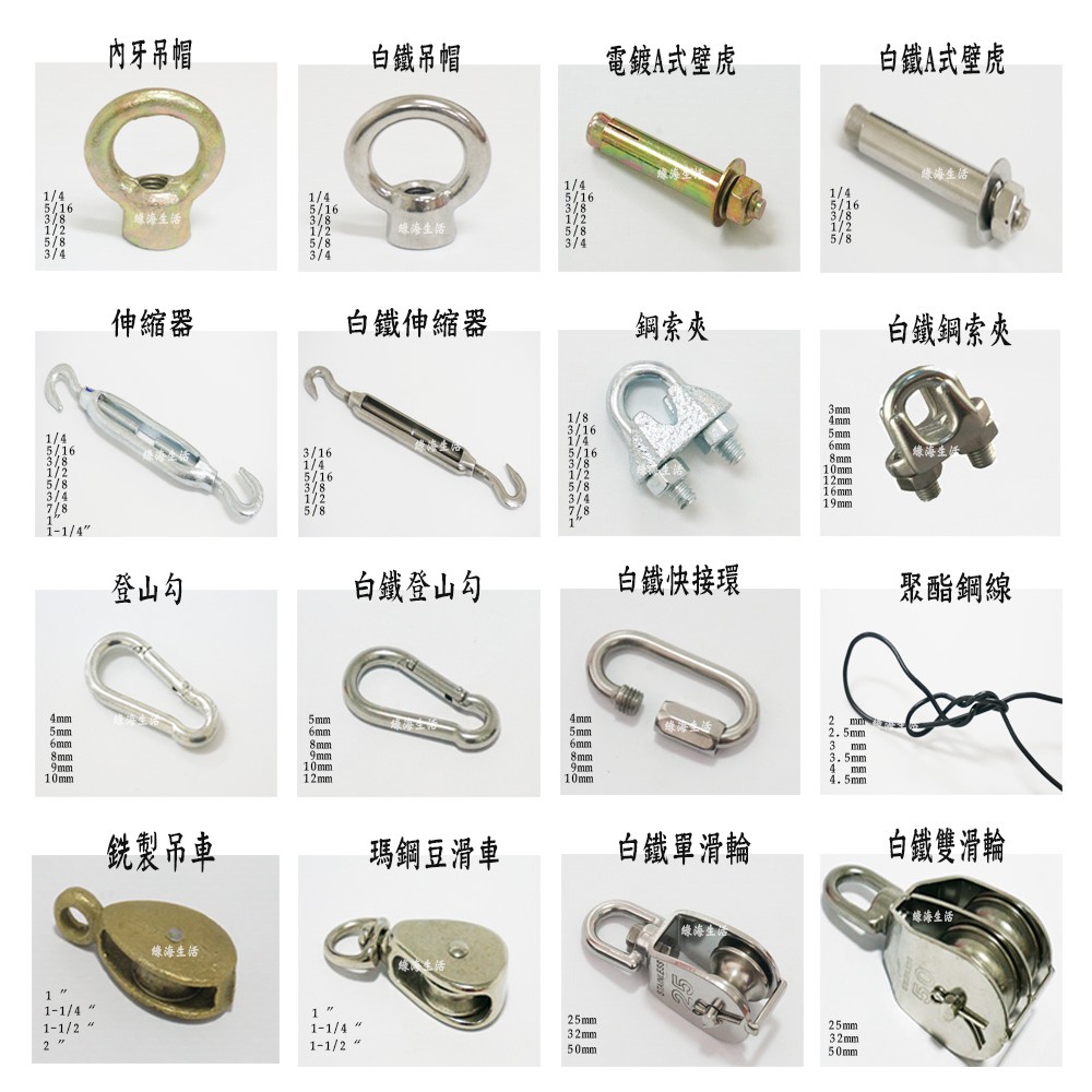 綠海生活 12mm 19mm 白鐵鋼索夾不鏽鋼鋼索夾白鐵鋼索夾鋼索束鋼索固定夾塑鋼線夾 蝦皮購物