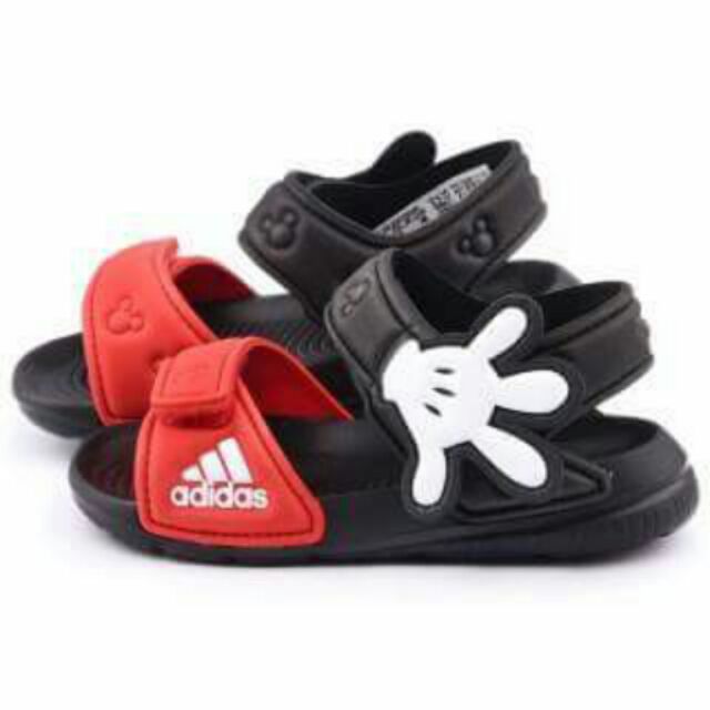 Adidas愛迪達Mickey米奇手套款可調式魔鬼氈涼鞋
