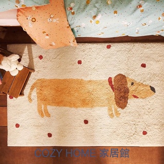 「COZY HOME」地墊 地毯 ins風兒童臥室加厚卡通可愛床边地毯 地墊 床邊毯 房間地墊 臥室防摔遊戲爬行地毯