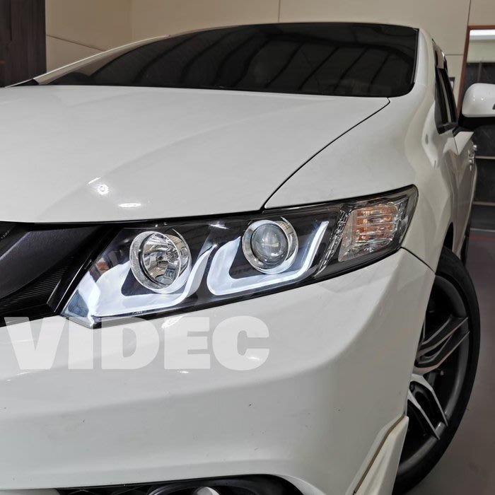 巨城汽車精品 本田 HONDA 喜美九代 CIVIC 9代 黑框 雙U LED導光 魚眼大燈 總成 另有 HID版