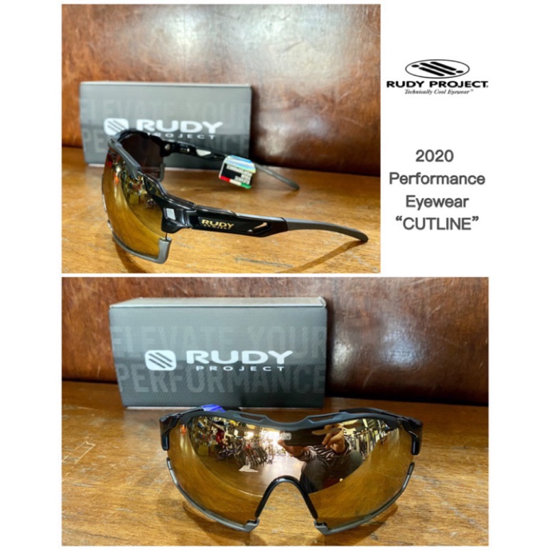 拜客先生－【Rudy Project】2020 cutline系列 光澤黑x玫瑰金多層鍍鏡片 運動太陽眼鏡/近視/三鐵