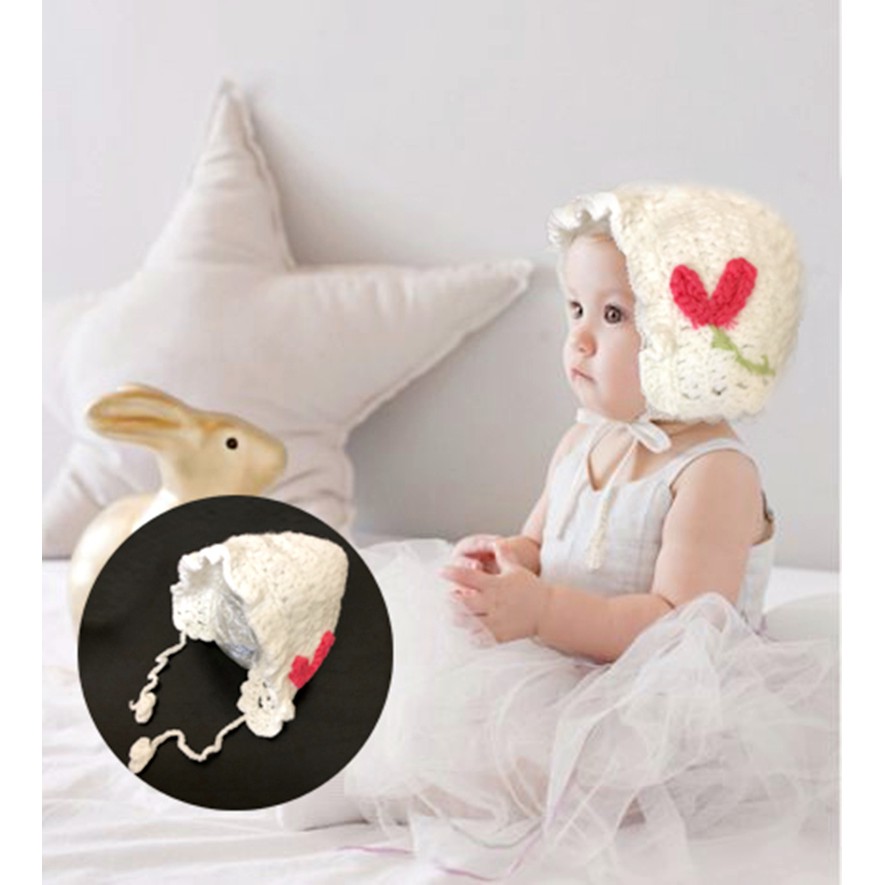 荷葉花邊針織嬰兒毛帽 針織帽 毛帽 橘魔法 現貨在台灣 嬰兒 保暖 毛線帽【p0061179668862】