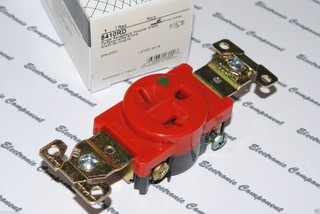 美國 COOPER 8410RD 20A 250V NEMA 6-20 (SINGLE型) 紅色單孔單聯醫療級插座