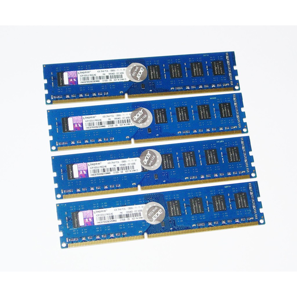 【大媽電腦】低電壓 金士頓 Kingston DDR3L 1600 4G 記憶體 雙面顆粒 4支一拍=16G 不拆賣