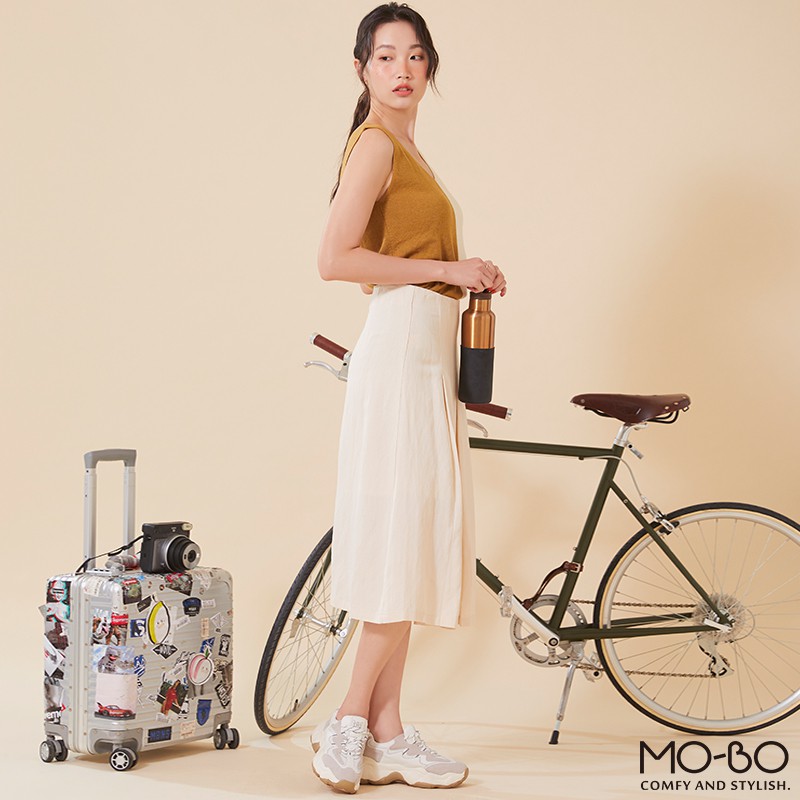 MOBO 貴族感氣質寬摺中長裙 / 08070052