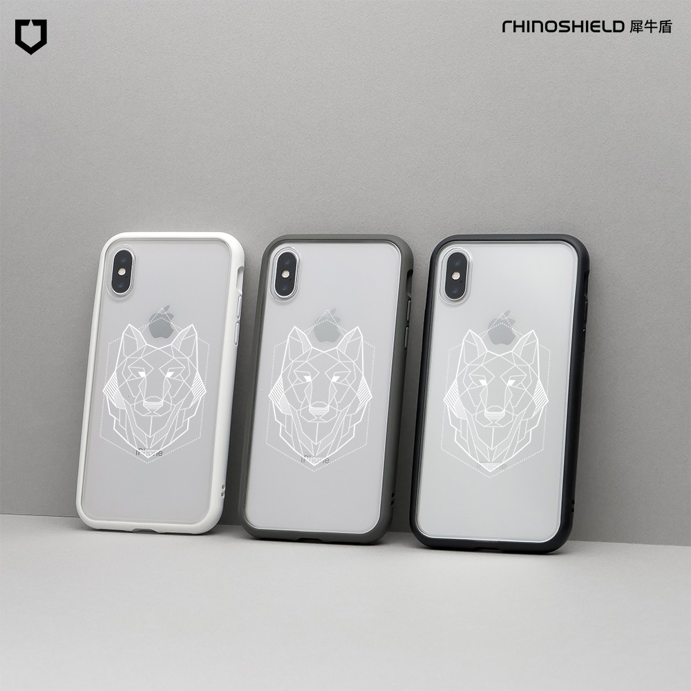 犀牛盾 適用iPhone Mod NX邊框背蓋手機殼∣獨家設計/幾何-狼