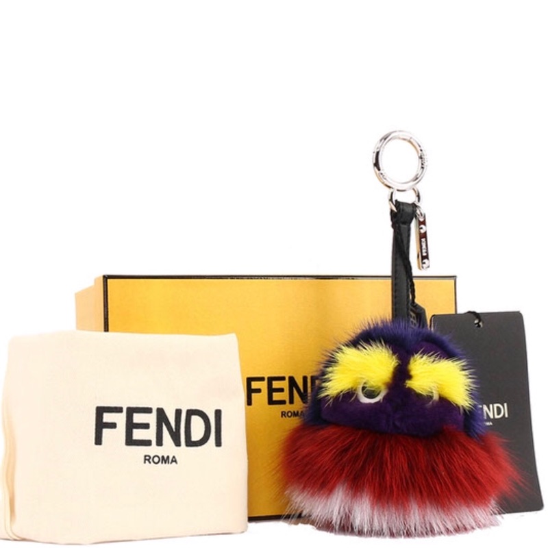 FENDI 芬迪 拼色貂毛球毛怪魔魔吊飾