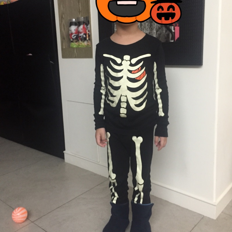 Old navy Halloween 萬聖節骷髏頭造型家居服/睡衣(二手)