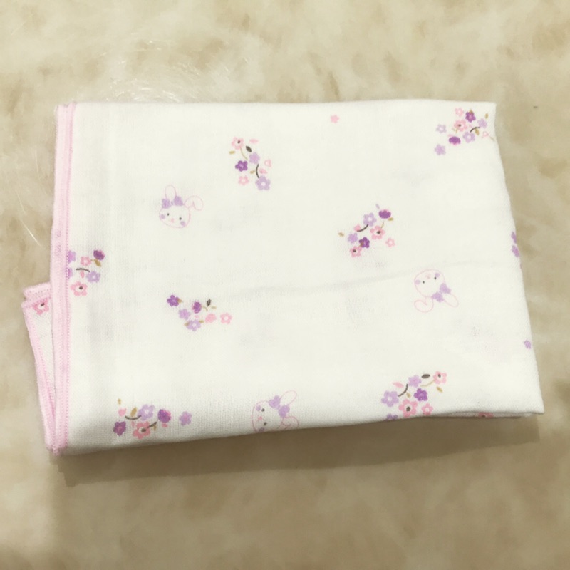 麗嬰房兔兔花花大紗布巾新生兒澡巾 蝦皮購物