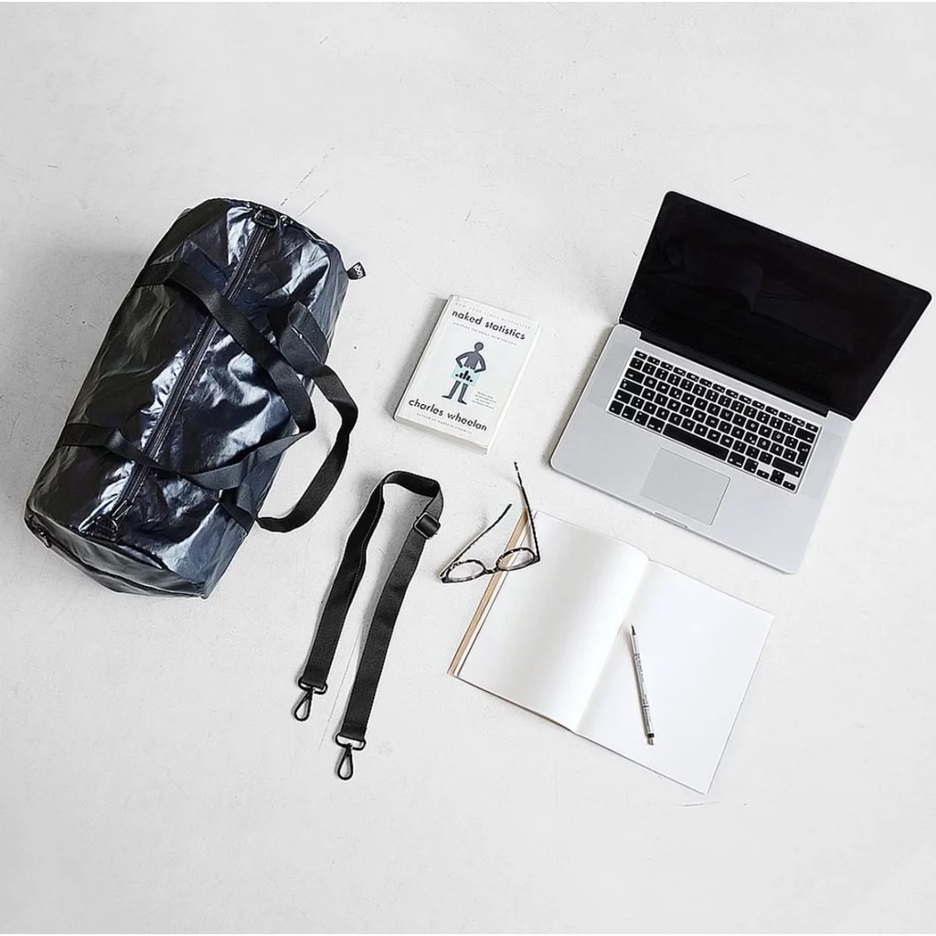 LOQI   新品   摺疊/收納  雙面可用 旅行袋(金屬黑)
