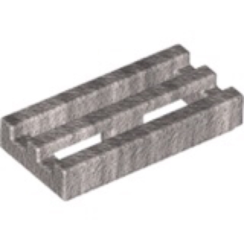 《安納金小站》 樂高 LEGO 平光銀色 1x2 水溝蓋 柵欄 溝槽 深灰色 平滑 平板 薄板 2412 二手 零件