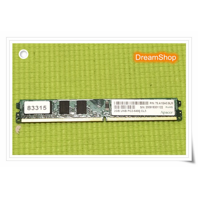 【DreamShop】原廠 宇瞻 Apacer 2GB DDR2 PC2-6400 800MHz 桌上型記憶體.雙面顆粒