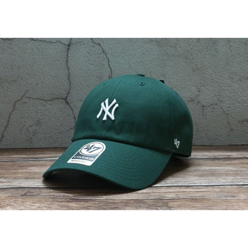 蝦拼殿 47brand MLB紐約洋基NY 小LOGO 綠色底白字老帽 男生女生都可戴 現貨供應